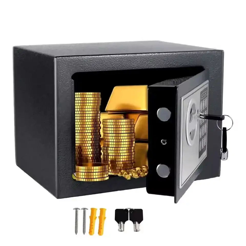 Compact Digital Safe with Key & Password