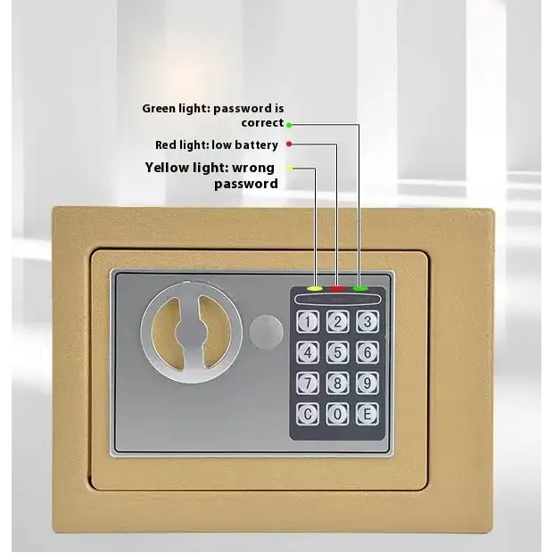 Compact Digital Safe with Key & Password