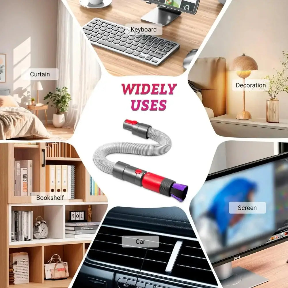 Flexible Extension Hose & Soft Dust Brush Kit for V7–V15 Vacuum Cleaners