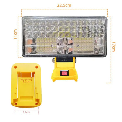 Cordless LED Work Light for 18V–20V Battery with USB Charging & Emergency Floodlight