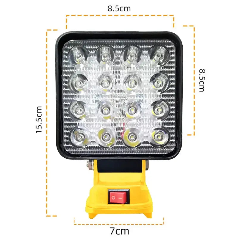 Cordless LED Work Light for 18V–20V Battery with USB Charging & Emergency Floodlight