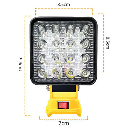 Cordless LED Work Light for 18V–20V Battery with USB Charging & Emergency Floodlight