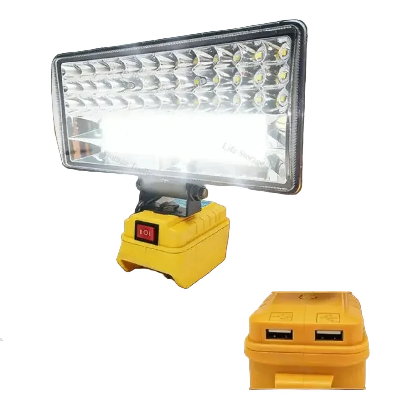 Cordless LED Work Light for 18V–20V Battery with USB Charging & Emergency Floodlight