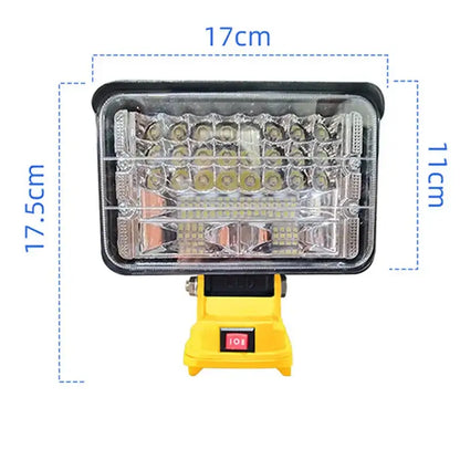 Cordless LED Work Light for 18V–20V Battery with USB Charging & Emergency Floodlight