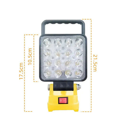 Cordless LED Work Light for 18V–20V Battery with USB Charging & Emergency Floodlight