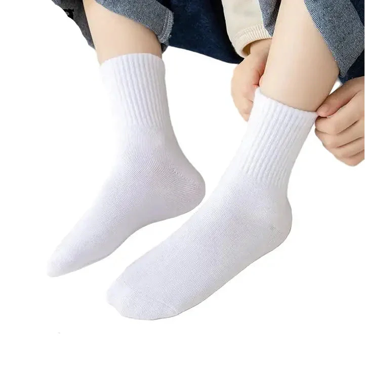 Cotton Sport Socks – 5 Pairs (Ages 3–13) (5 colours available)