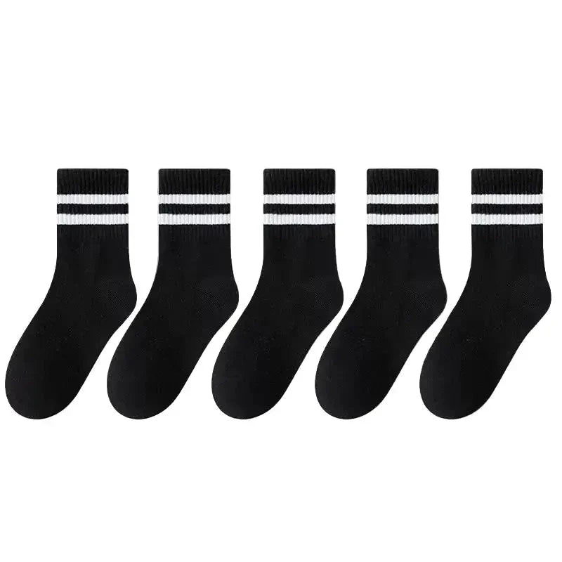 Cotton Sport Socks – 5 Pairs (Ages 3–13) (5 colours available)