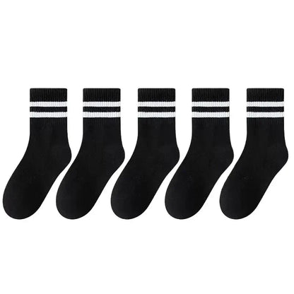 Cotton Sport Socks – 5 Pairs (Ages 3–13) (5 colours available)