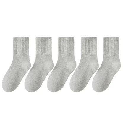 Cotton Sport Socks – 5 Pairs (Ages 3–13) (5 colours available)