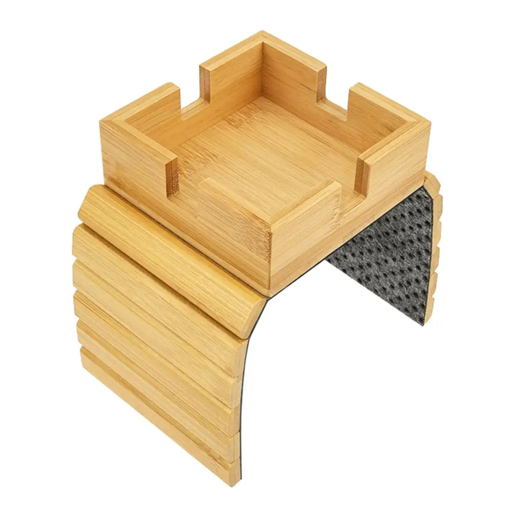 Wooden Sofa Armrest Tray with Cup Holder