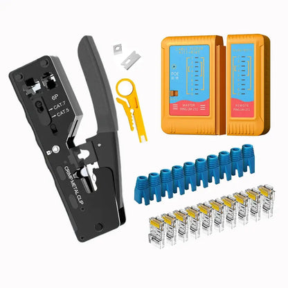 Crimping & Stripping Tool with 8P/6P Ethernet Connectors (different colours available)