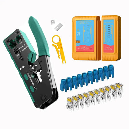 Crimping & Stripping Tool with 8P/6P Ethernet Connectors (different colours available)