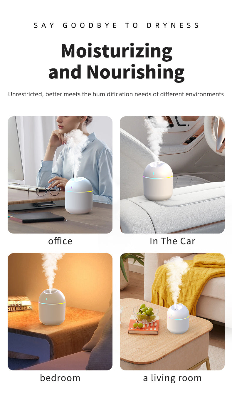 270ml USB Air Humidifier & Aroma Diffuser with LED Night Light