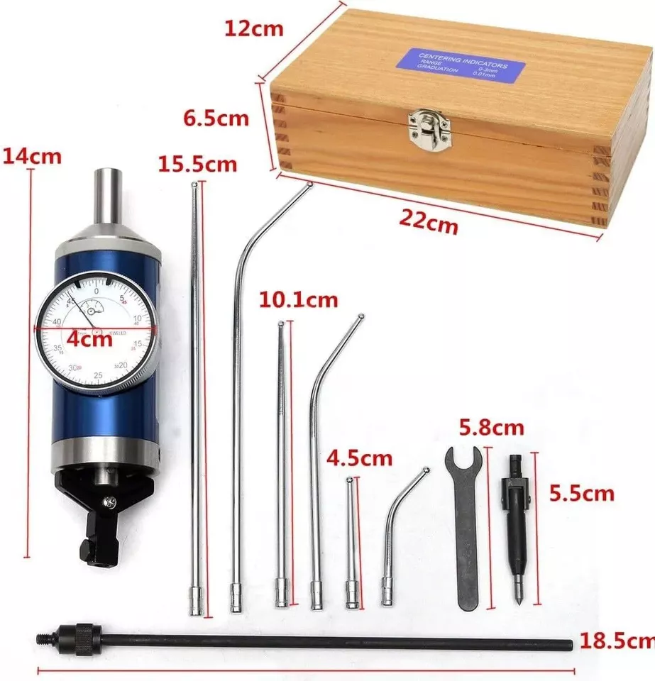 Coaxial Centering Indicator 0.01mm Milling Machine 0-3mm Alignment Dial Test