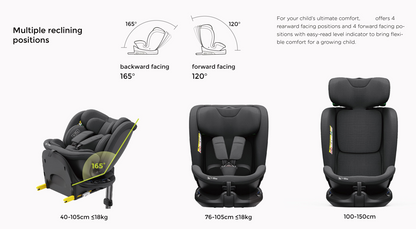 360° Rotating Baby Car Seat – Baby Brightness ProtecMax Pro Black