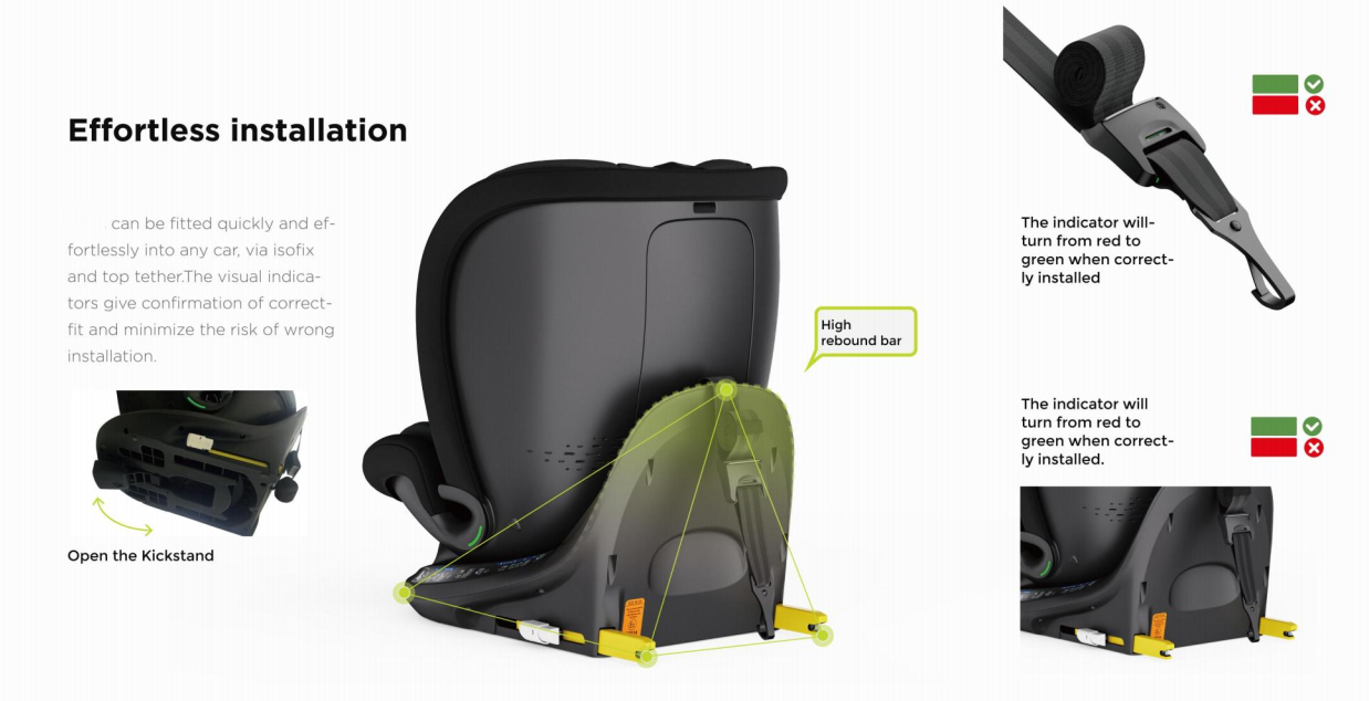 360° Rotating Baby Car Seat – Baby Brightness ProtecMax Grey