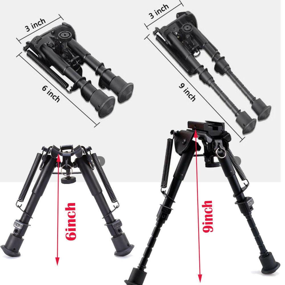 Sniper Hunting Rifle Bipod Sling Swivel Mount Adjustable Legs 15 to 23cm Height
