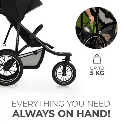 Newborn Pram – EasyGo 2+ Three Wheel Stroller with Car Seat (Black)