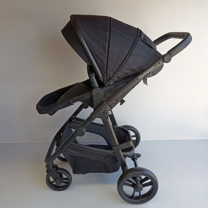 Newborn Pram – Palms 1+ Stroller with Bassinet and Car Seat (Black)