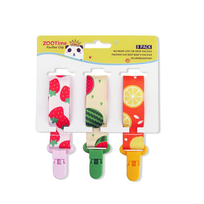 Cartoon Pattern Baby Pacifier Teether - Pack of 3