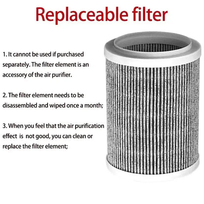 Desktop Negative Ion Air Purifier – Portable HEPA Air Cleaner & Odor Remover