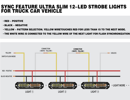 12-LED Strobe Lights 6PCS