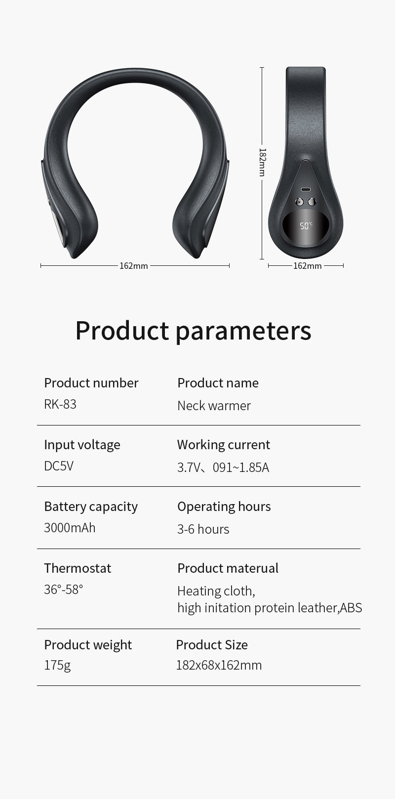 Neck Warmer Electric Neck Heater Heated Scarf Neck Wrap