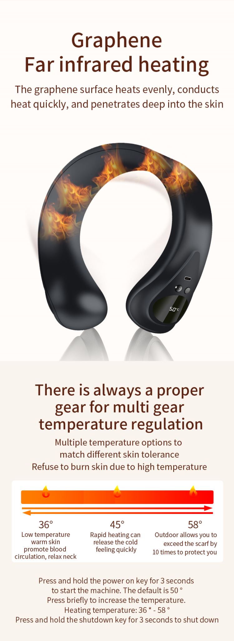 Neck Warmer Electric Neck Heater Heated Scarf Neck Wrap