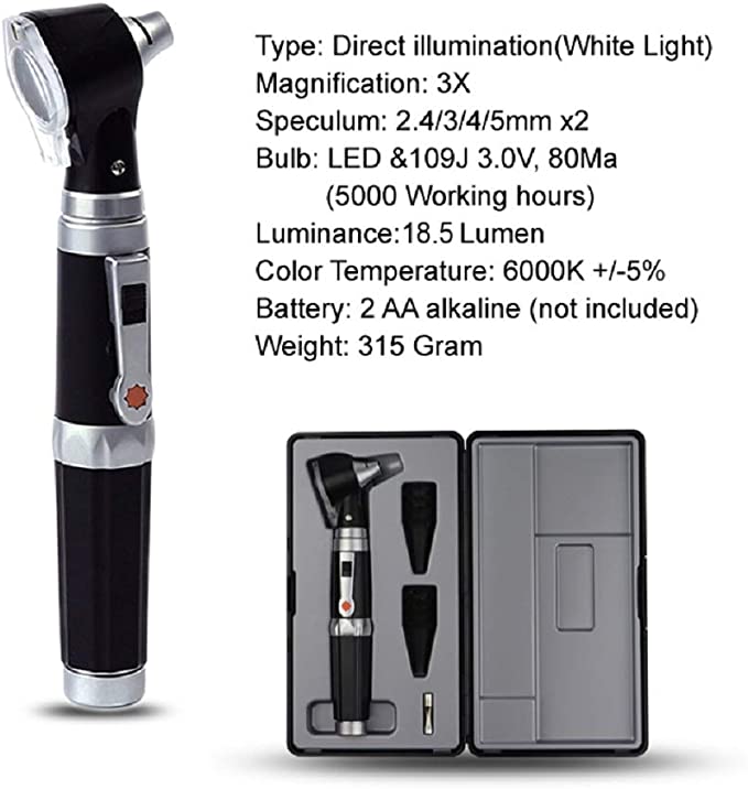 Magnification Diagnostic Ear Scope with LED Direct Illumination Light