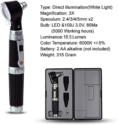 Magnification Diagnostic Ear Scope with LED Direct Illumination Light