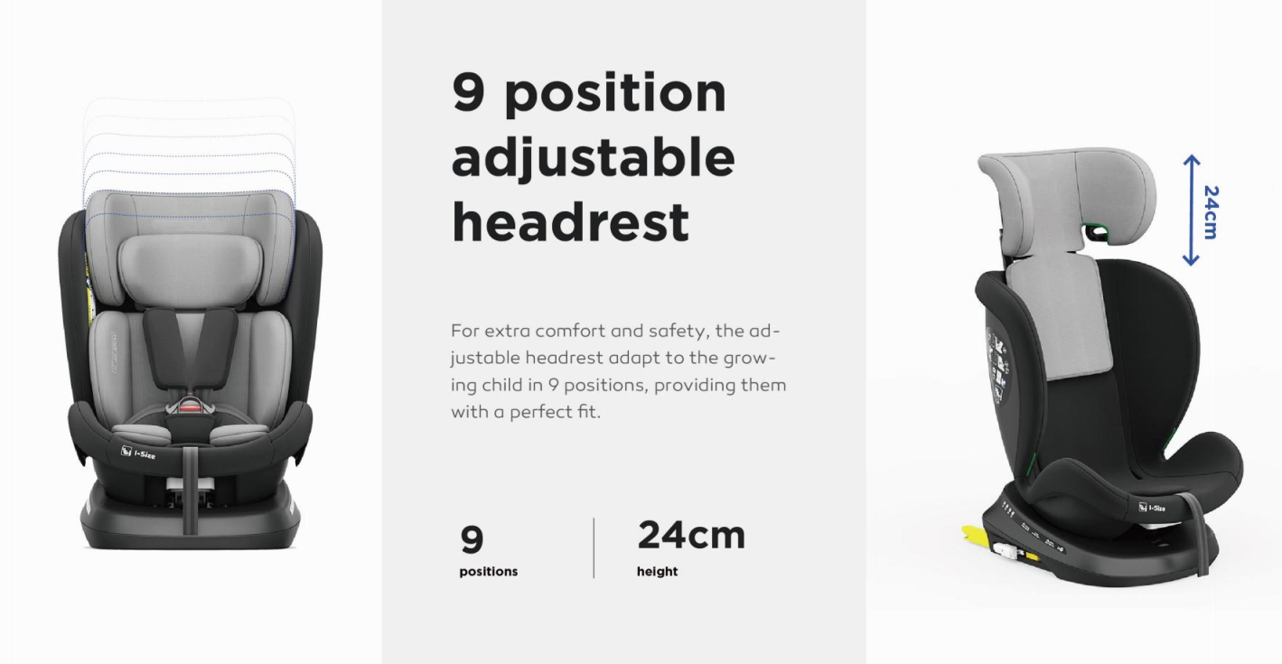 360° Rotating Baby Car Seat – Baby Brightness ShieldMax Plus Grey