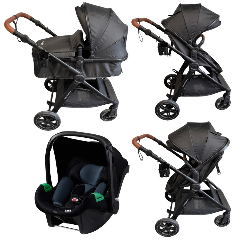 Pre-order Skyra 2-in-1 Newborn Pram & Bassinet Stroller and Car Seat (Black)