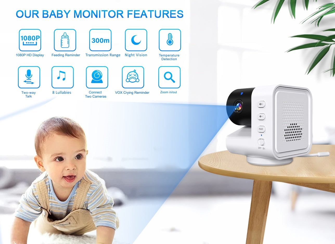 7”LCD HD Pan & Tilt Infrared Night Vision Baby Monitor - image 9