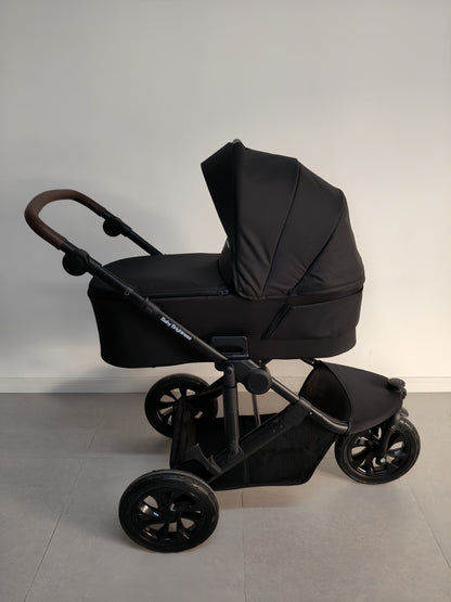 Newborn Pram – EasyGo 1+ Three Wheel Stroller with Carrycot and Car Seat (Black)