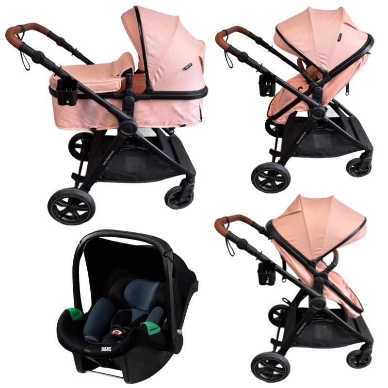 Pre-order Skyra 2-in-1 Newborn Pram & Bassinet Stroller and Car Seat (Pink)