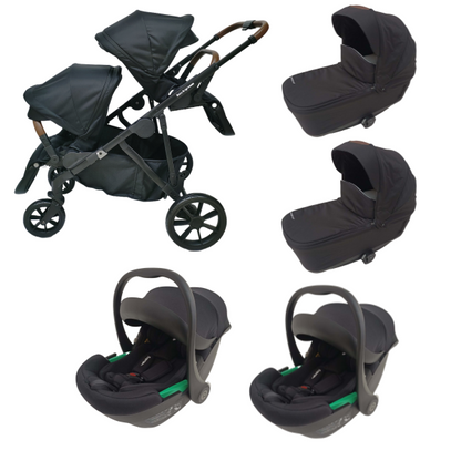 Double Pram – Luxe Twin Stroller with Double Bassinets and Car Seats