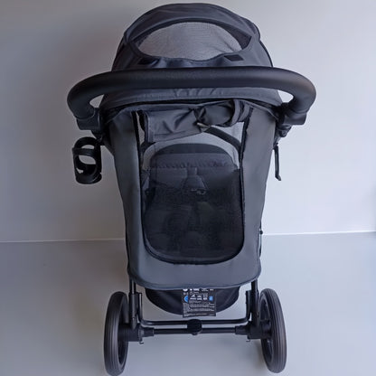 Newborn Pram – Poplar Stroller with Carrycot and Car Seat (Grey)