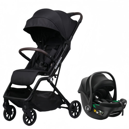 Baby Brightness SwiftGo lightweight compact stroller with i-Size infant capsule Black