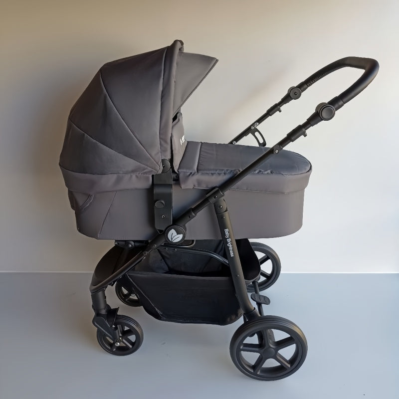 Newborn Pram – Poplar Stroller with Carrycot and Car Seat (Grey)