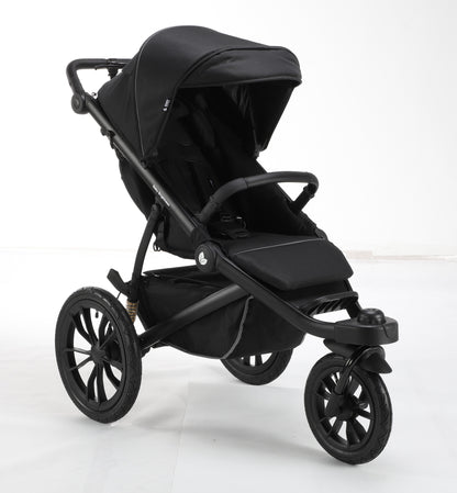 Hill All Terrain Jogging Baby Stroller with Car Seat (Black）