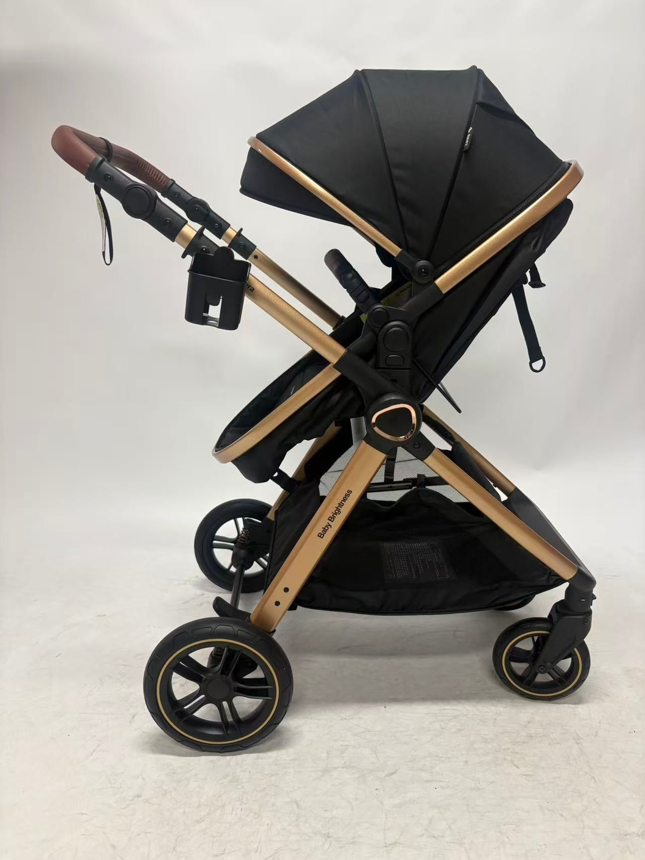 Pre-order Baby Brightness Newborn 4-in-1 Travel System with Bassinet, Capsule, ISOFIX Base & 360° Rotating Car Seat – Black