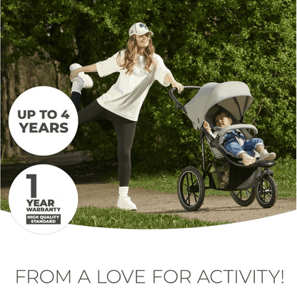 Newborn Pram – EasyGo 2+ Three Wheel Stroller with Car Seat (Black)