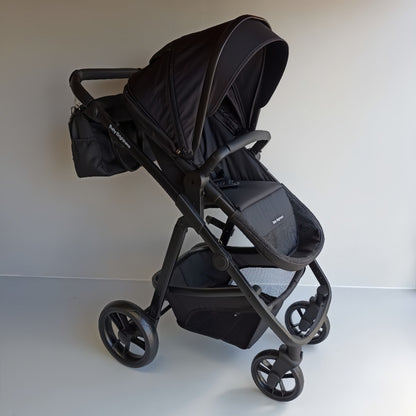 Newborn Pram – Palms 1+ Stroller with Bassinet and Car Seat (Black)