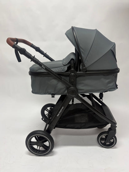 Pre-order Baby Brightness Newborn 4-in-1 Travel System with Bassinet, Capsule, ISOFIX Base & 360° Rotating Car Seat – Grey