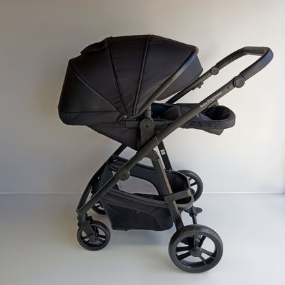 Newborn Pram – Palms 1+ Stroller with Bassinet and Car Seat (Black)