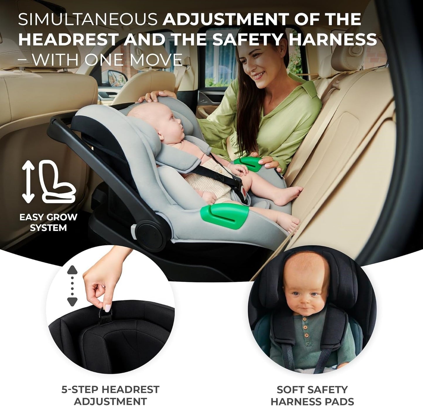 Pre-order Skyra 2-in-1 Newborn Pram & Bassinet Stroller with Car Seat and ISOFIX Base (Black/Gold) - image 28