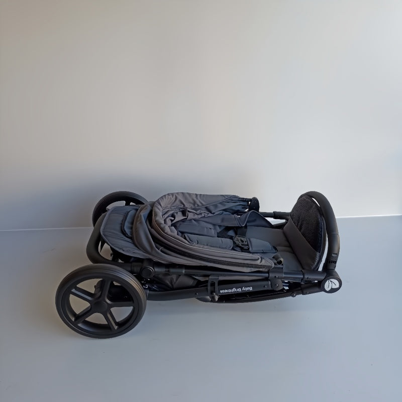 Newborn Pram – Poplar Stroller with Carrycot, Car Seat and Rotating ISOFIX Base (Black)