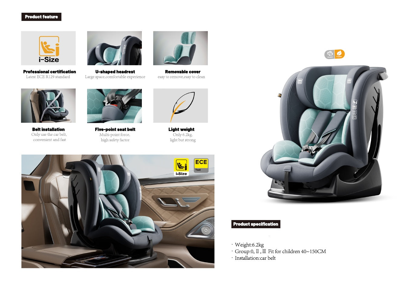 SafeMate Plus Convertible Newborn Car Seat – Black