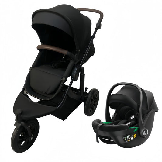 Baby Brightness easygo 1+ three wheel stroller with baby capsule Black