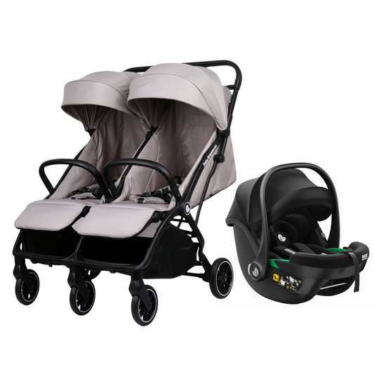Double Pram – FlexGo Duo with Infant Capsule (Beige)